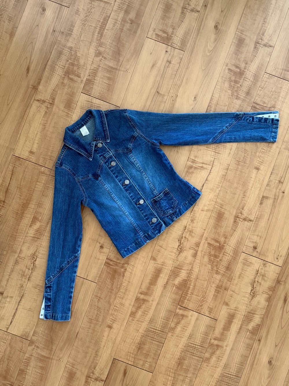 Vintage Rare Unique Custom Fitted Blue Denim Jacket XS